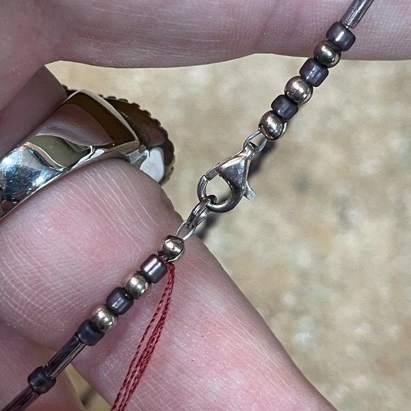 ARTISAN HANDMADE Dark Sterling Silver FACE Pendant on Delicate Beaded Necklace! - Picture 4 of 8